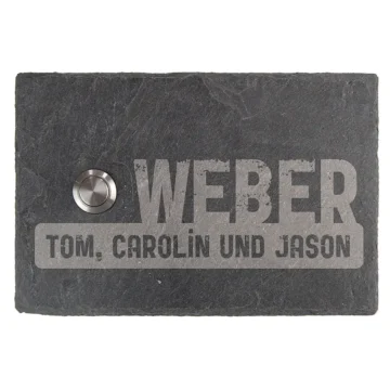 Klingel aus Schiefer 15 x 10 cm - Design Crushed