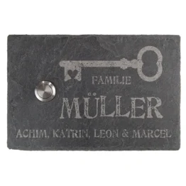 Klingel aus Schiefer 15 x 10 cm - Design Key