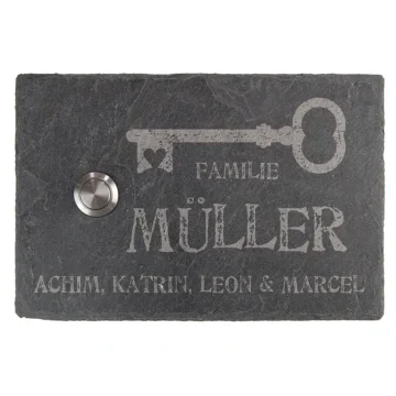 Klingel aus Schiefer 15 x 10 cm - Design Key
