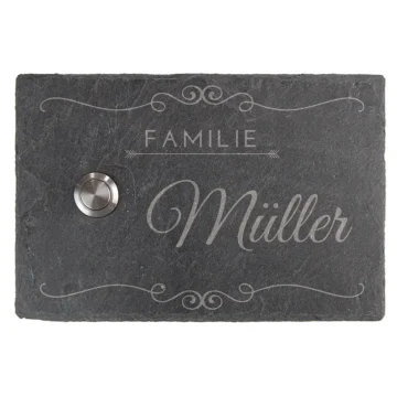 Klingel aus Schiefer 15 x 10 cm - Design Vintage
