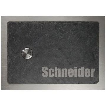 Klingel aus Schiefer und Edelstahl 17 x 12 cm - Design Minimal