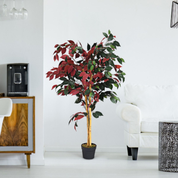 Küste 120 cm großer grüner Ficusbaum im Topf mit Kunstbaum realistische Grünpflanzen