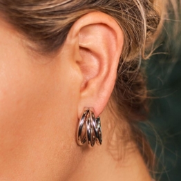 Laura Ferini Damen Ohrringe Serpia Silber - Silber Ohrringe - 18K Weißgold plattiert - Damen Ohrringe - Schmuck - Accessoires - Schmuck