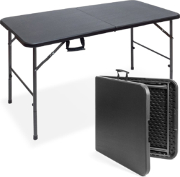 LifeGoods Zusammenklappbarer Tisch - 60x120cm - Campingtisch - Wetterfest - Klapptisch - Schwarz