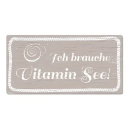 Maritimes Schild "Vitamin See" taupe 20 x 10 cm
