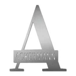 Monogramm mit Familienname | Minimal Edelstahl