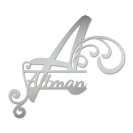Monogramm mit Familienname | Ornament Edelstahl