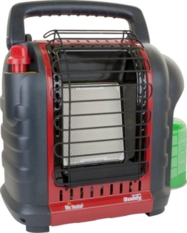 Mr Heater Tragbarer Gasherd MH9BDF - Gasheizung mit Gasflasche - Gasherd Camping - Räume bis zu 26M2 - Geeignet für Propan 31 und Butan/Propan G30+31 Kartuschen - Schwarz/Rot
