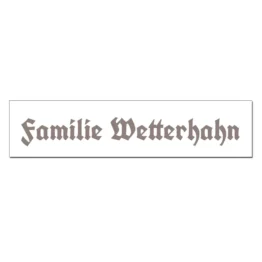 Namensschild weiß mit Wunschtext und Symbol | 15 x 3.5 cm