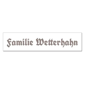 Namensschild weiß mit Wunschtext und Symbol | 15 x 3.5 cm