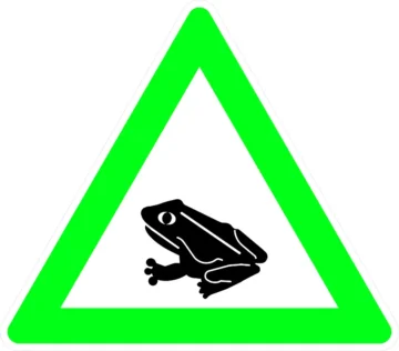 Naturschutzschild mit Kröte