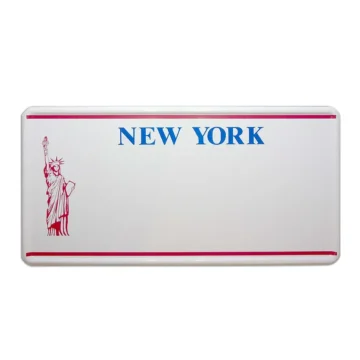 New York - Plate - Liberty - mit individuellem Wunschtext in Folienschrift
