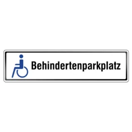 Parkplatz für Behinderte - Schild aus Aluminium 300 x 75
