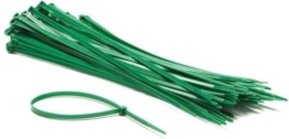 Perel Nylon-Kabelbinder-Set 4,8x300mm - Grün, UV-beständig, 100 Stück.