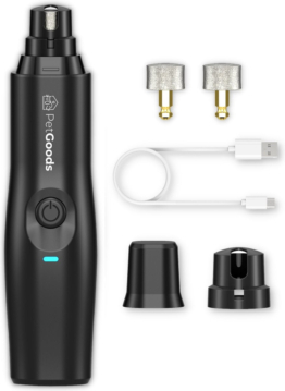 PetGoods Elektrische Nagelfeile für Haustiere - Inkl. 2 Feilen - Hunde/Katzen/Haustiere - Kabellos