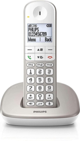 Philips XL4901S - DECT-Telefon - Schnurloses Seniorentelefon mit 1 Hörer - große Tasten, Lautstärkeanhebung und Hörgerätekompatibilität - Weiß