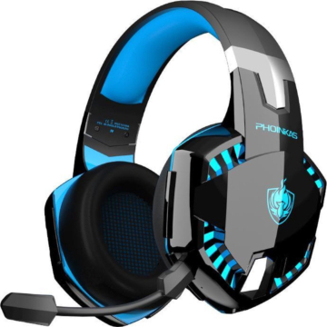 PHOINIKAS G2000 Gaming Headset - Schwarz Blau - Geeignet für PS4, Xbox One, Switch, Laptop & Handy