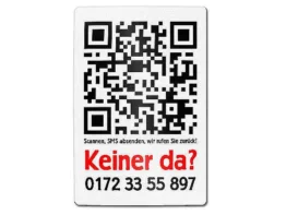QR-Code Aluminiumschild - Abwesenheitsnotiz
