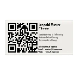 QR-Code Türschild aus Aluminium mit Wunschtext 30 x 15 cm