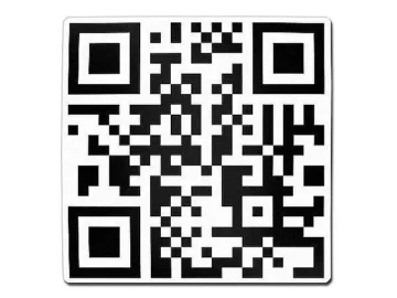 Quadratisches Aluminiumschild mit QR-Code - weiß