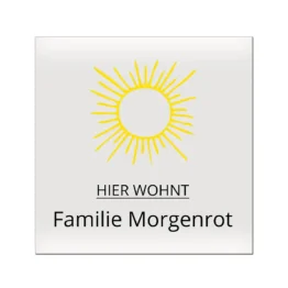 Quadratisches Türschild aus Aluminium weiß | 15 x 15 cm
