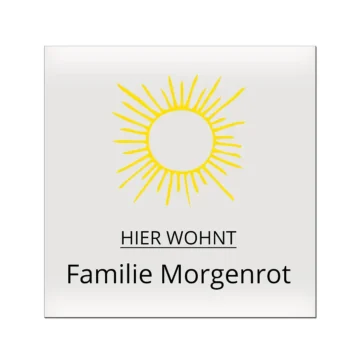 Quadratisches Türschild aus Aluminium weiß | 15 x 15 cm