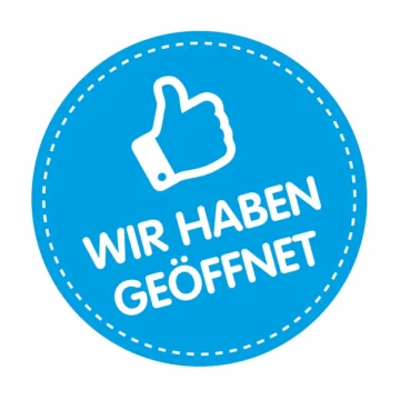 Schaufensteraufkleber - Wir haben geöffnet