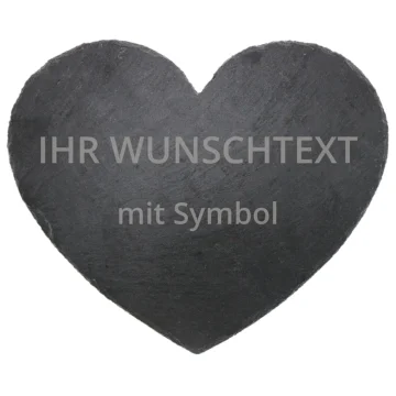 Schieferherz mit Wunschgravur in der Größe 24 cm