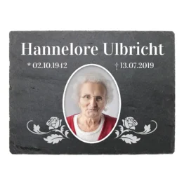 Schieferplatte mit Namen und Bild Design "Ornamente" 200 x 150 mm