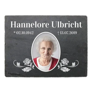 Schieferplatte mit Namen und Bild Design "Ornamente" 200 x 150 mm