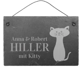 Schieferschild 30 x 20 cm mit Wunschtext und Symbol
