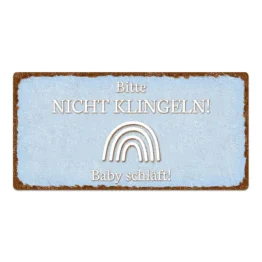 Schild "Bitte nicht klingeln" blau