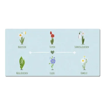 Schild "Flowers" hellblau 30 x 15 cm