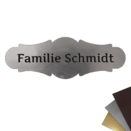 Schild für Ihren Namen 2-farbig 100x35mm Nostalgie