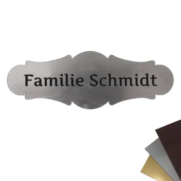 Schild für Ihren Namen 2-farbig 100x35mm Nostalgie