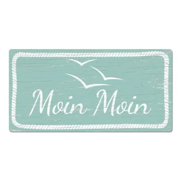 Schild Moin Moin 200x100 mm - oder mit anderem Wunschtext mint 20 x 10 cm