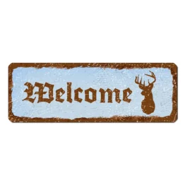 Schild Vintage Look hellblau 10 x 3.5 cm