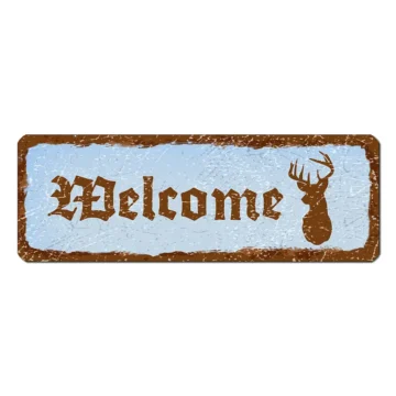 Schild Vintage Look hellblau 10 x 3.5 cm