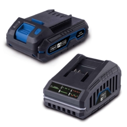 Starter-Kit 2.0 SBSK2.0 Scheppach | inkl. 20 V / 2,0 Ah Akku & 2,4 A / 65 W Ladegerät | LED-Anzeige | Wandhalterung