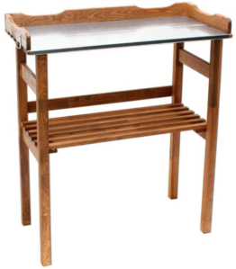 Tontisch mit verzinkter Arbeitsplatte - 78x38x86 cm - Kiefer massiv braun