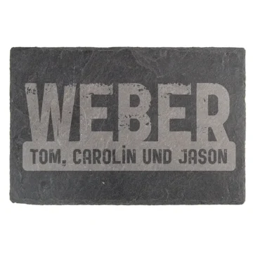 Tür- & Namensschild aus Schiefer 15 x 10 cm - Design Crushed