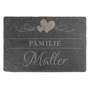 Tür- & Namensschild aus Schiefer 15 x 10 cm - Design Love