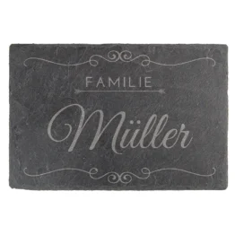 Tür- & Namensschild aus Schiefer 15 x 10 cm - Design Vintage