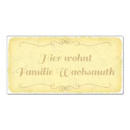 Türschild aus Aluminium vintage gelb 20 x 10 cm