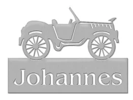 Türschild aus Edelstahl Oldtimer mit Wunschname Typ 29