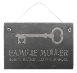 Türschild aus Schiefer 30 x 20 cm - Design Key
