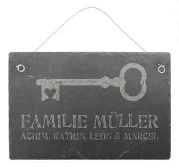 Türschild aus Schiefer 30 x 20 cm - Design Key
