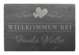 Türschild aus Schiefer 30 x 20 cm - Design Love