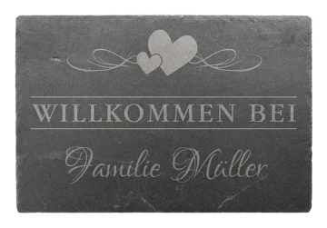 Türschild aus Schiefer 30 x 20 cm - Design Love