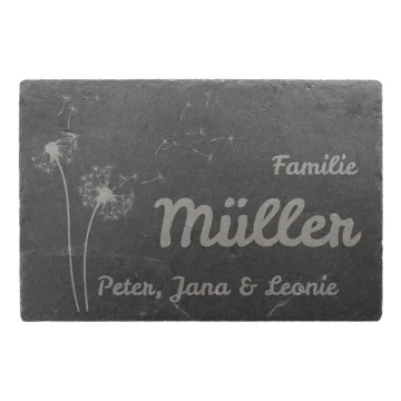 Türschild aus Schiefer 30 x 20 cm - Design Pusteblume